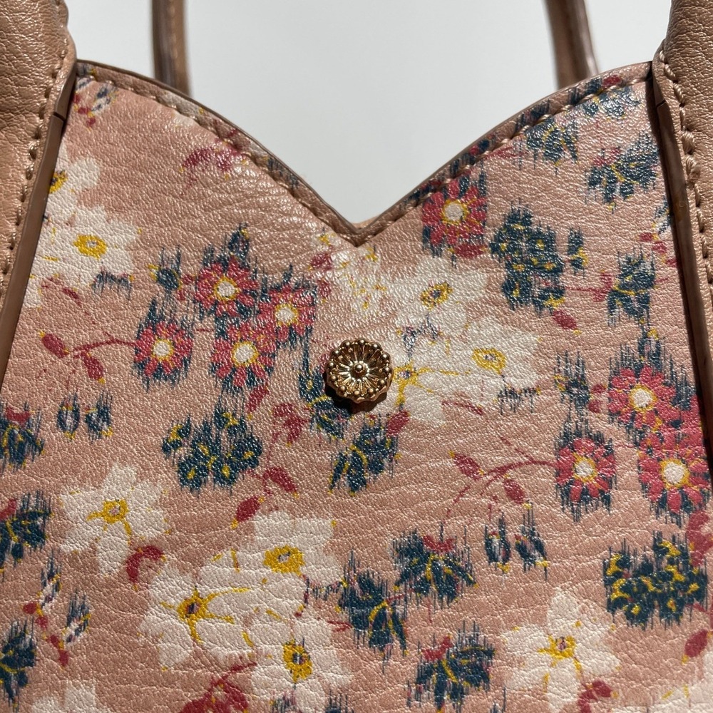 Cottagecore Soft Girl Lauren Conrad Pink Floral Crossbody Tote Bag Purse Gold